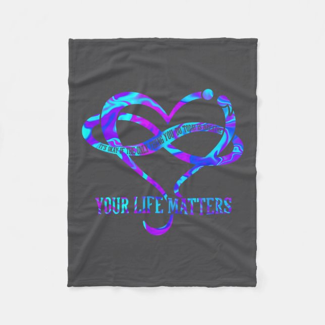 Manta Polar Tie Dye Heart Your Life S Suicide Prevention Aware (Anverso)