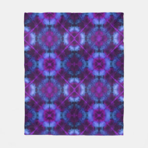 Manta Polar Tie Dye Kaleidoscope Vibrante Blue Purple Magenta