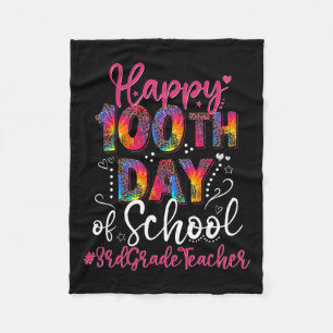 Manta Polar Tie Dye Leopard Feliz 100° Día De La Escuela 3er G