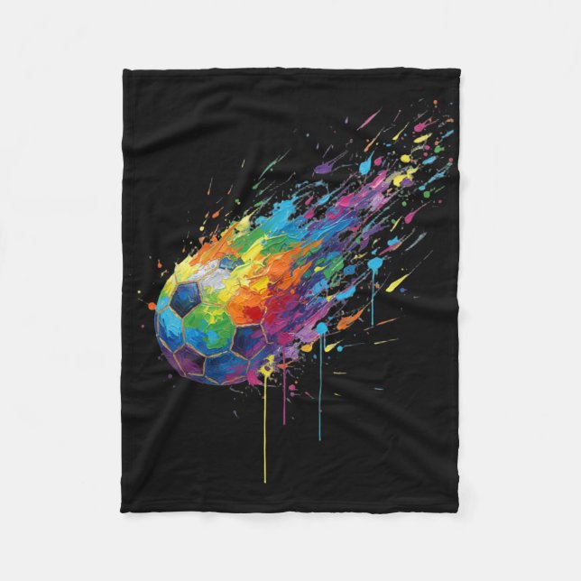 Manta Polar Tie-dye Paint Splats Soccer Footbyll Player Fans E (Anverso)