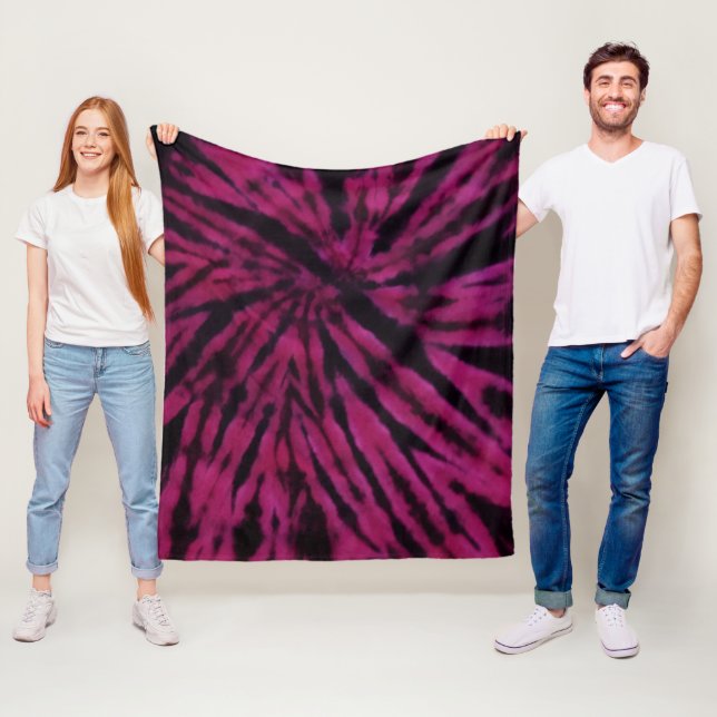 Manta Polar Tie-Dye Purple Pink Black Hippie Retro Pattern  (In situ)