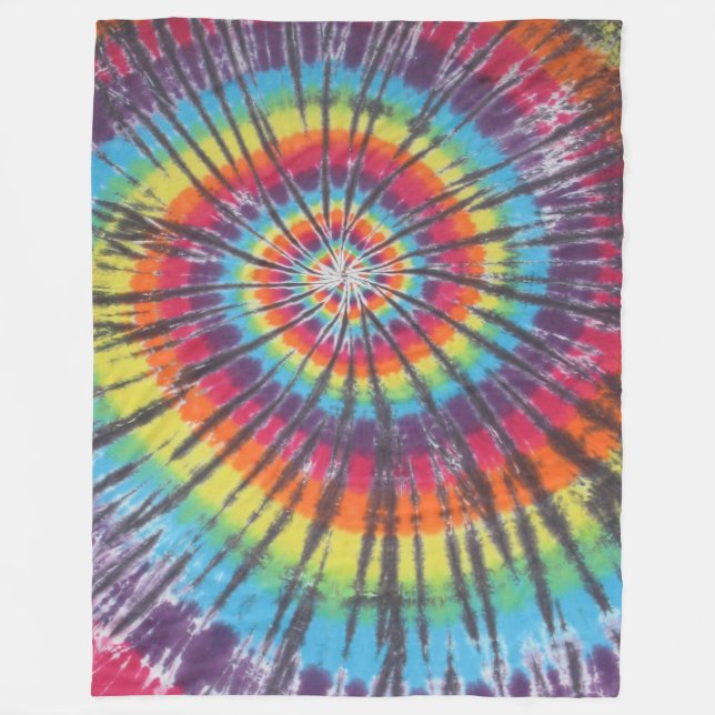 Manta Polar Tie Dye Rainbow Swirl (Anverso)