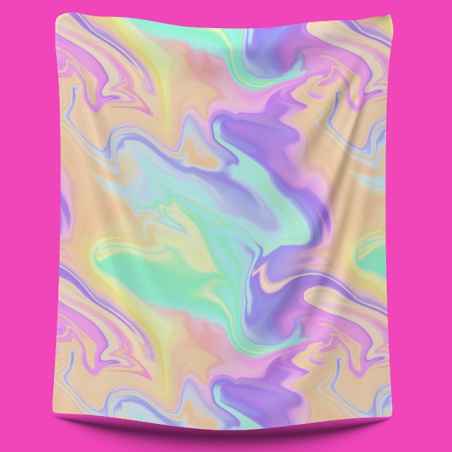 Manta Polar Tie Dye Swirl Pastel Groovy (Subido por el creador)