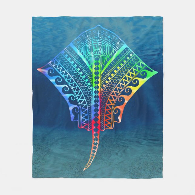 Manta Polar Tie Dyed Tribal Stingray (Anverso)