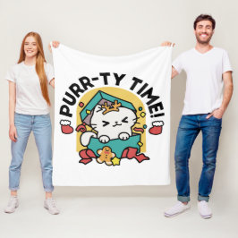 Manta Polar ¡Tiempo de espera! - Diseño de Navidades gatos fes