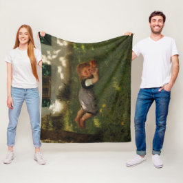 Manta Polar Tiempo de refrigerio (Chica joven dulce que yace e