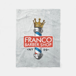 Manta Polar Tienda de peinado de barbero Rey Corona Poste de b