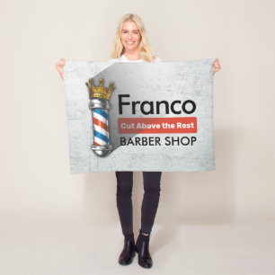 Manta Polar Tienda de peinado de barbero Rey Corona Poste de b