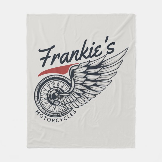 Manta Polar Tienda personalizada de motocicletas Volando en bi (Anverso)