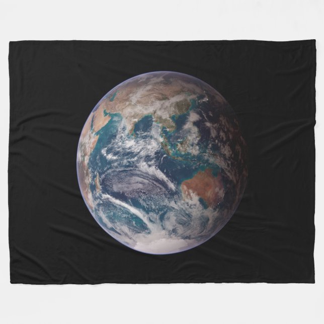 Manta Polar Tierra de Mármol Azul (Hemisferio Oriental) (Frente (Horizontal))