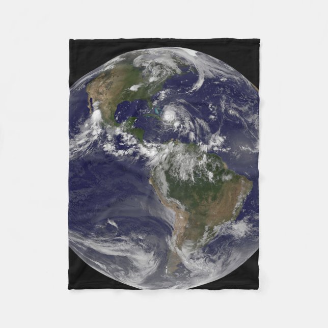 Manta Polar Tierra Llena Con El Huracán Irene Por Las Bahamas. (Anverso)