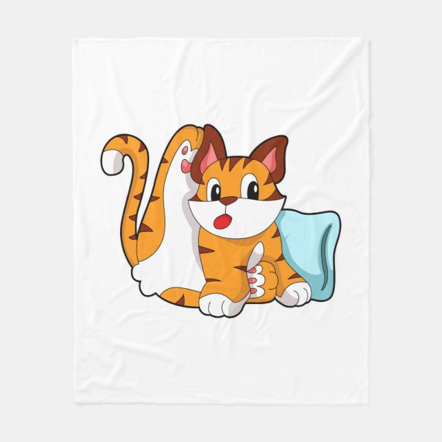 Manta Polar Tiger cat with Pillow (Anverso)