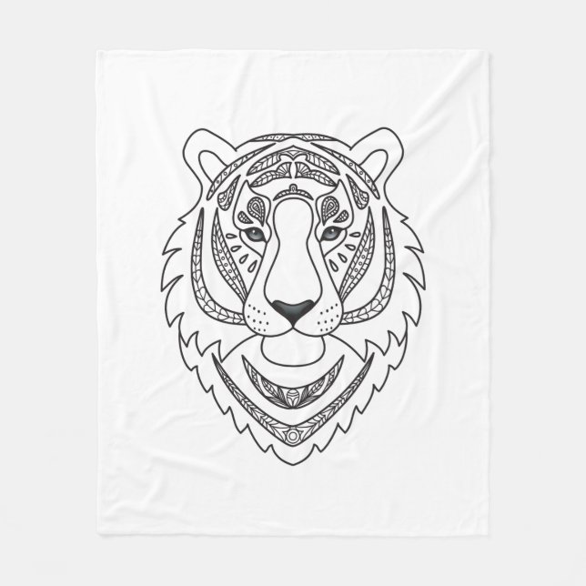 Manta Polar Tigre blanco inspirado (Anverso)