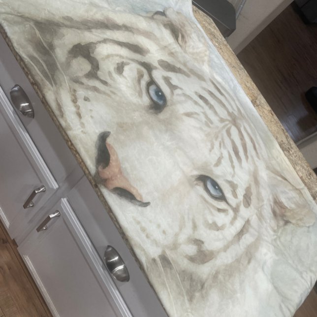 Manta Polar Tigre blanco majestuoso animal bengalí personaliza (Super soft high quality blanket!)