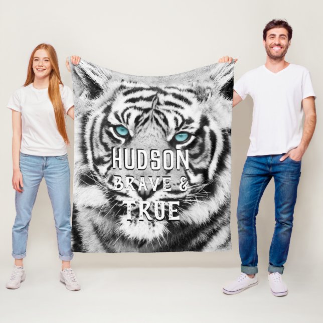 Manta Polar Tigre blanco personalizado de Bengala (In situ)