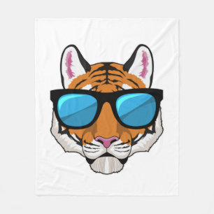 Manta Polar Tigre con gafas de sol