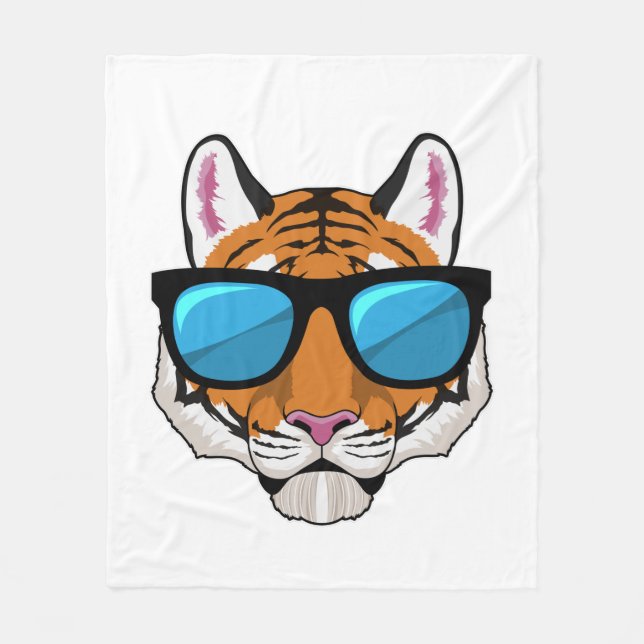 Manta Polar Tigre con gafas de sol (Anverso)