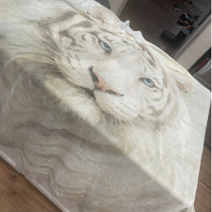 Manta Polar Tigre de Bengala Blanco Majestuoso Personalizable 