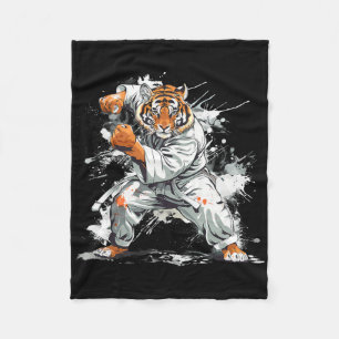 Manta Polar Tigre de Kickboxing Acuarela Artes Marciales Karat