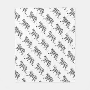 Manta Polar Tigre de silueta negro y blanco