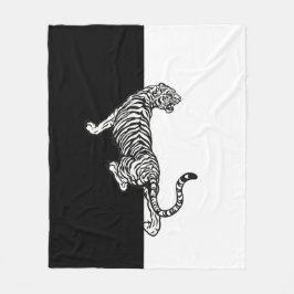 Manta Polar Tigre en blanco y negro