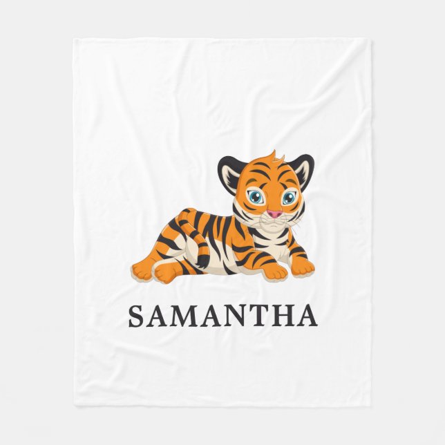 Manta Polar Tigre Safari de la Selva Salvaje Personalizado (Anverso)