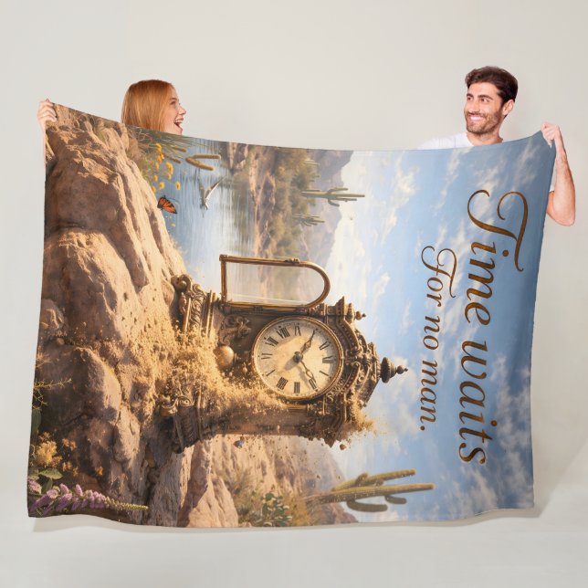 Manta Polar Time waits for desert clock fleece blanket de (In situ)