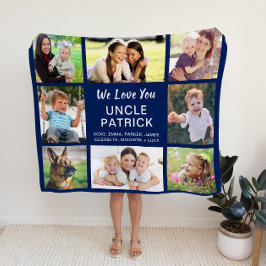 Manta Polar Tío 8 Collage de fotos Marina Azul