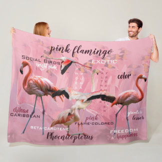 Manta Polar Tipografía de flamingo rosa | Personalizado