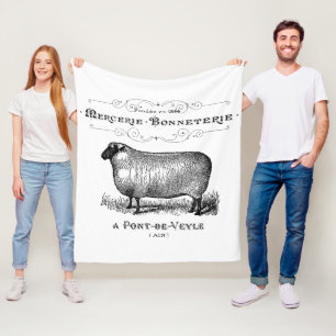 Manta Polar Tipografía de la granja de ovejas de campo de orig