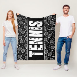 Manta Polar Tipografía de tenis Texto Regalo Guay blanco y neg