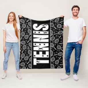 Manta Polar Tipografía de tenis Texto Regalo Guay blanco y neg