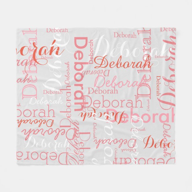 Manta Polar Tipografía Nombres rosas Gris (Frente (Horizontal))