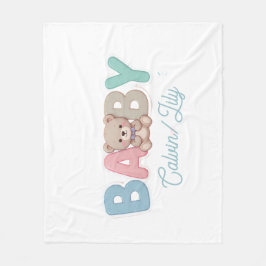 Manta Polar Tipografía personalizada para bebés lindos: mano p