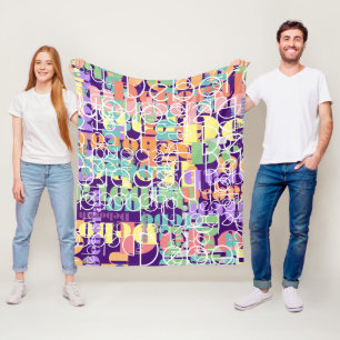 Manta Polar Tipografía retro moderna de color personalizado