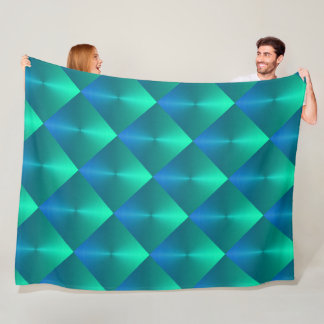 Manta Polar Tira de bloques de verano azul y verde