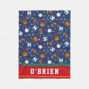 Manta Polar Tira de la flota multideportiva roja personalizada