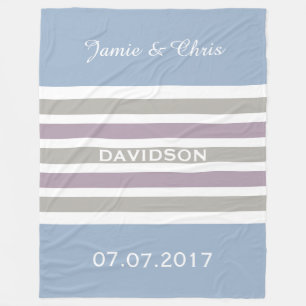 Manta Polar Tiras anchas personalizado monograma funda de pulg