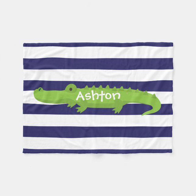 Manta Polar Tiras de rugby Alligator Personaliza la funda de l (Frente (Horizontal))