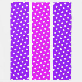 Manta Polar Tiras despuntadas de Polka Blanco Púrpura Tropical