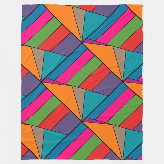 Manta Polar Tiras MOSAIC triángulos de color III + tus ideas (Anverso)