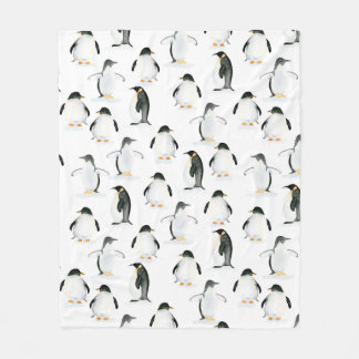 Manta Polar Tiros de flor de pingüino de color de agua suave