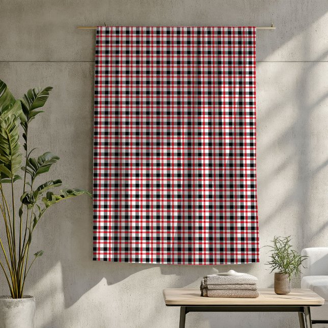 Manta Polar Tiros rojos y negros de lumberjack Plaid Blanket (Lumberjack Plaid Blanket Rustic Red & Black Throw)