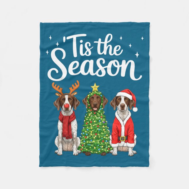 Manta Polar Tis The Season German Shorthaired Inter Christmas  (Anverso)