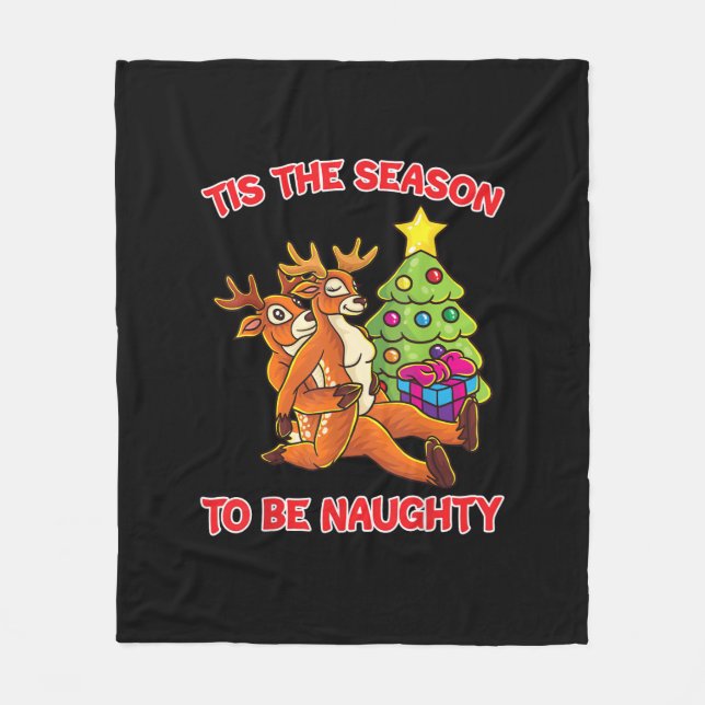 Manta Polar Tis The Season To Naughty Rudolph Reindeer Couple (Anverso)