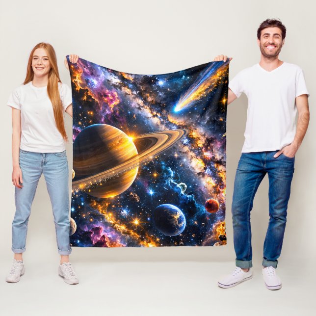 Manta Polar Title Saturn and comic galactic plush blanket de (In situ)