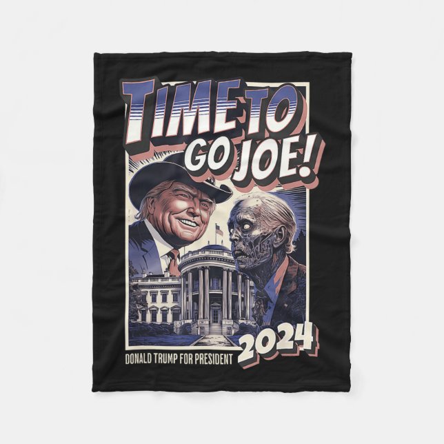 Manta Polar To Go Joe Funny Pro Trump&amp; Zombie Biden 2024 (Anverso)