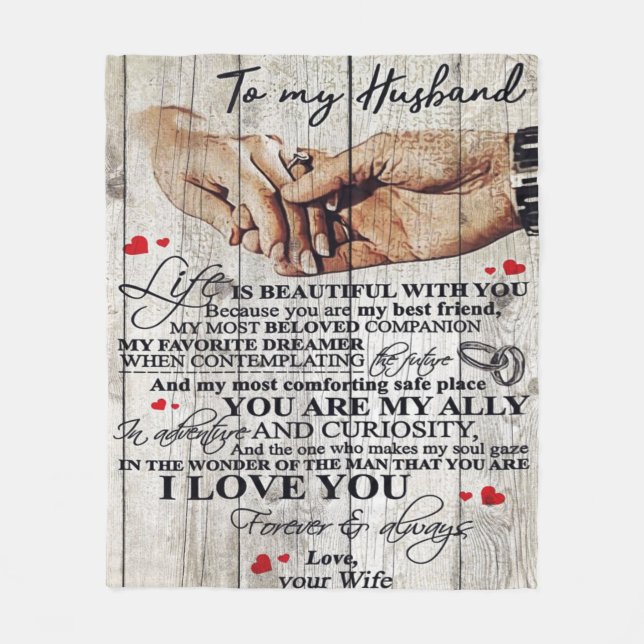 Manta Polar To My Husband Design Gift | Love Letter To Him | (Anverso)