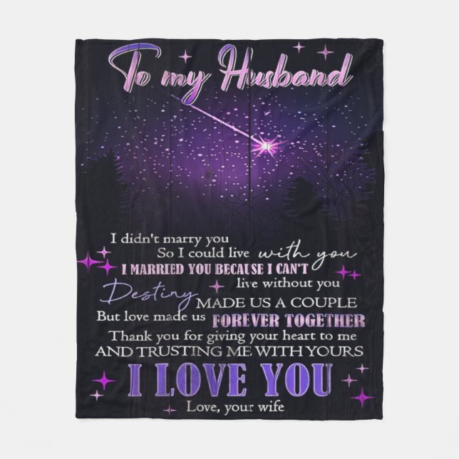 Manta Polar To My Love My Husband | Cute Quotes Gift | (Anverso)