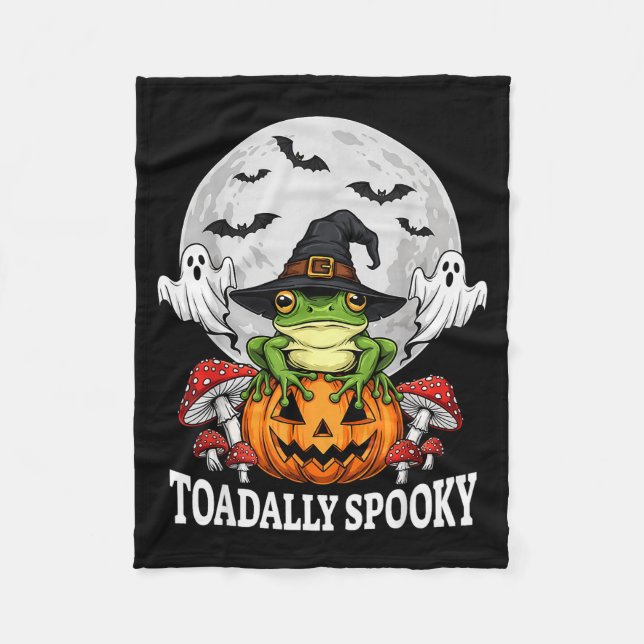 Manta Polar Toadally Soky Funny Halloween Frog On Pumpkin Full (Anverso)